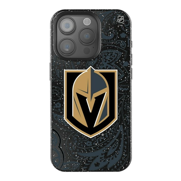 Keyscaper Black Vegas Golden Knights Paisley Bling iPhone Case