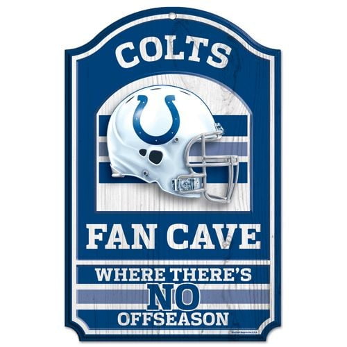 Panneau en Bois des Indianapolis Colts - Design de Grotte pour Fans 11"x17 Pouces