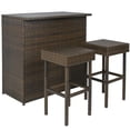 thumbnail image 2 of Outdoor 3-Piece PE Wicker Bar Set with Table and Stools, 2 of 4