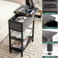 Yoobure End Table with Charging Station, Flip Top Side Table with USB
