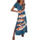 thumbnail image 1 of Vestido de Verano Largo para las Mujeres, Primavera Y Verano Cuello en V, Vestido de Manga Corta Casual Sólido, 1 of 3