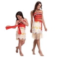 thumbnail image 3 of Disfraz de princesa Vaiana Moana para niños, disfraz de adulto, collar, peluca, fiesta de Halloween, Moana, 3 of 4