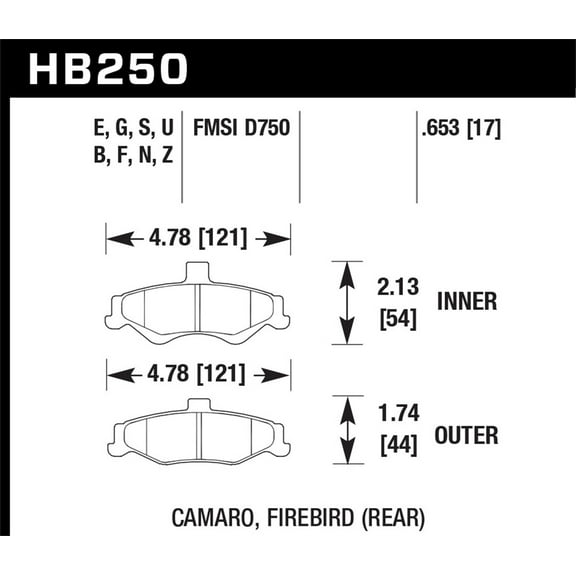 Hawk Performance Hb250f.653 Hps Disc Brake Pad Fits 98 02 Camaro Firebird Fits select: 1998-2002 CHEVROLET CAMARO, 1998-2002 PONTIAC FIREBIRD