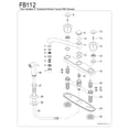 thumbnail image 4 of Kingston FB112 Americana Two-Handle 4-Hole 8" Centerset Kitchen Faucet with Side Sprayer in Polished Chrome, 4 of 5