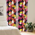 thumbnail image 2 of Ambesonne Emoji Curtains, Colorful Rounds Funny Faces, Pair of 28"x84", Pink Yellow Black, 2 of 5