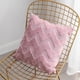 thumbnail image 3 of pink Set of 2 Artificial Wool and Velvet Cushion Covers, Soft Plush Decorative Pillow Case with Wave Pattern, 45x45CM, 3 of 5