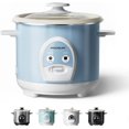 thumbnail image 1 of MOOSUM Electric Rice Cooker with One Touch for Asian Japanese Sushi Rice, 3-cup Uncooked/6-cup Cooked, Fast&Convenient Cooker with Ceramic Nonstick Coating inner pot, Auto Warmer, Blue, 1 of 6