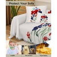 thumbnail image 4 of Poppy Flowers Leaves Sofa Couch Covers for Dog,Washable Sofa Throw Cover Single Slipcovers for Armchair with Tassels,4th of July Featival Rustic Holiday Couch Protector Towel Blanket Medium 71x91, 4 of 8