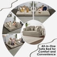 thumbnail image 5 of Howcool Sleeper Sofa Bed, 78.5" Convertible Floor Couch, Corduroy Folding Boneless Loveseat, Memory Foam Pull Out (Queen to King Size), No Assembly for Living Room, Orange, 5 of 8