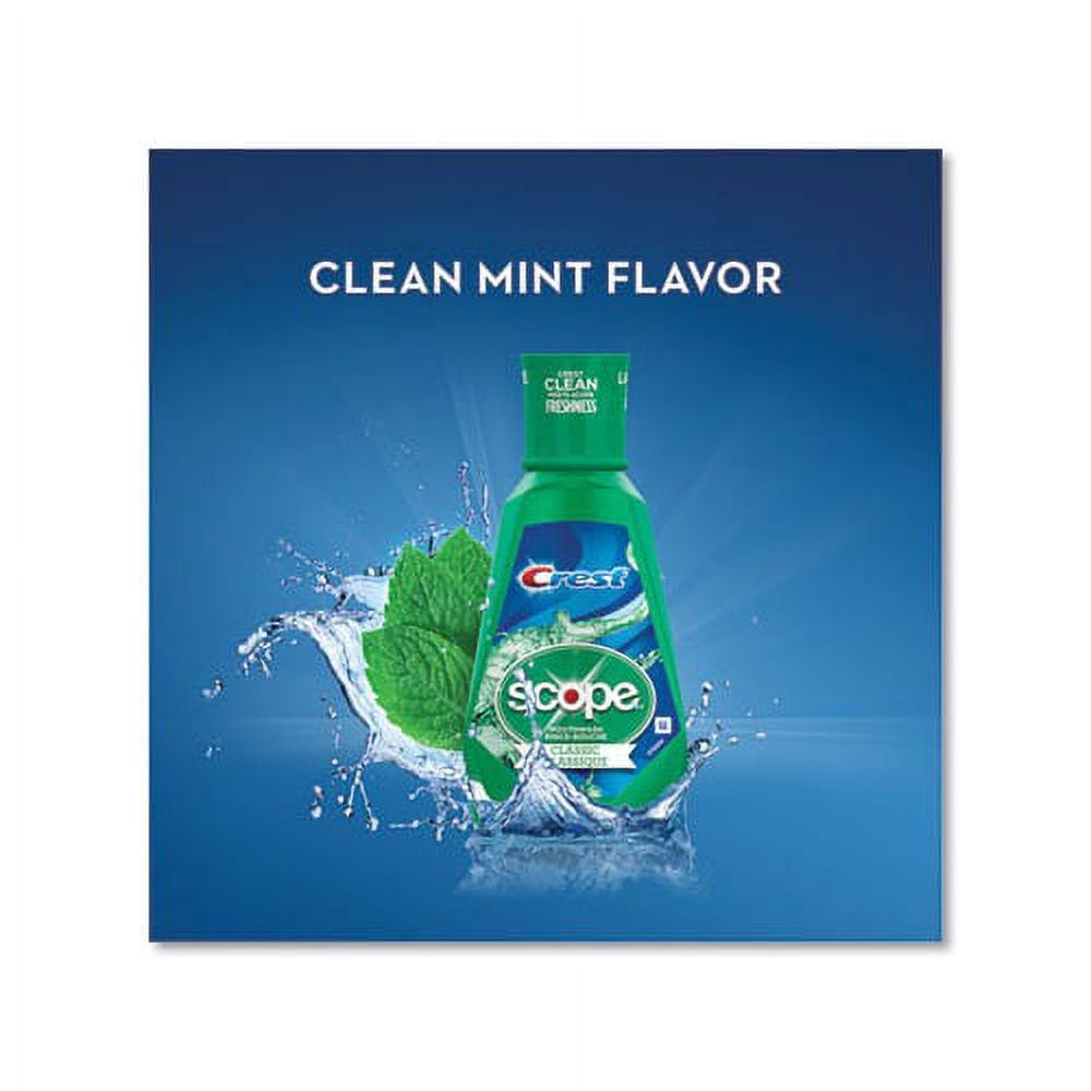 Scope Mouth Rinse Classic Mint, 1 L Bottle, 6/Carton
