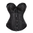 thumbnail image 1 of Corsé deshuesado con cordones para mujer, corpiño, lencería, Bodyshaper, Top, corsé de princesa, negro, 1 of 6