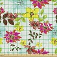 thumbnail image 2 of Floral Fabric by the Yard Upholstery, Tropical Summer Flowers in Warm Summer Tones Repetitive Spring Time Layout, Decorative Fabric for DIY and Home Accents, Yellow Multicolor by Ambesonne, 2 of 5