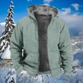thumbnail image 4 of BiZtdJrK Big and Tall Winter Jacket for Men Fleece Lined Fashion Heavyweight Hooded Sweatshirt Lightweight Casual Street Trendy Outerwear Todays Daily Sales Mint Green S, 4 of 5