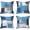 Blue, variant on Set of 4 Teal and Grey Brush Stroke Throw Pillow Covers, Abstract Art Style Decorative Turquoise Gray Pillow Cases, Soft Cushion Covers for Sofa, Couch Bed Living Room Bedroom Home Decor 18x18 Inch