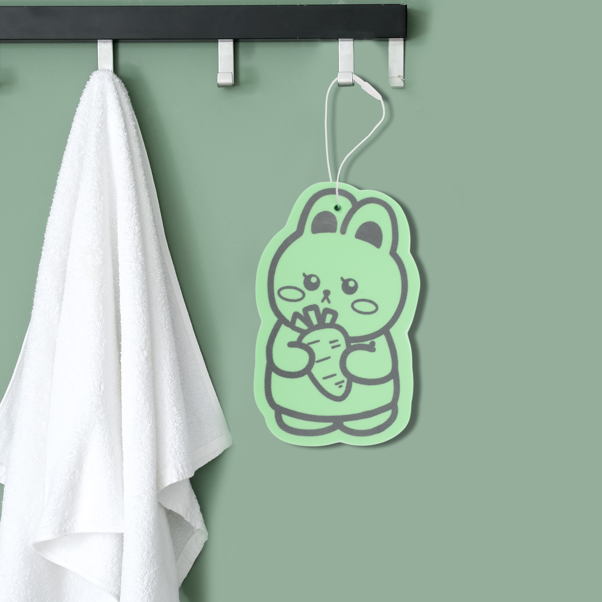 Unique Bargains Rabbit Pattern Bath Sponge Body Scrubber 1 Pc Green