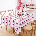 thumbnail image 3 of Valentine''s Day Tablecloth Rectangle 60x84 Inch, Red Love Heart Table Cloth, Polyester Fabric Romantic Love Tablecloths, Waterproof Spillproof Tablecloth for Valentines Day Wedding Party Decoration, 3 of 6