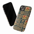 thumbnail image 3 of Tribal Geometric Art Phone Case, Earth Tone Abstract Pattern with Flowers & Figures, Boho Ethnic Style Cover Fits iPhone 16 15 14 13 12 11 Pro Max Mini, 3 of 6