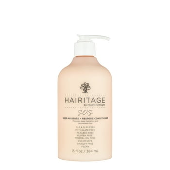 Hairitage S.O.S. Deep Moisture & Restore Deep Conditioner with Marshmallow Extract & Safflower Oil for Dry, Thick Hair | For Coily, Curly & Wavy Hair Types | Vegan for Women & Men, 13 fl. oz.