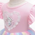 thumbnail image 3 of Girls Unicorn Party Lace Dresses Kids Wedding Birthday Sparkly Rainbow Princess Dress, 3 of 6