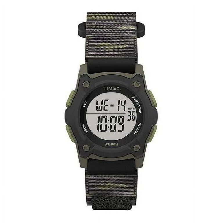 Timex Men's 18mm Plastic Wristwatch, Black, Digital Display