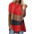 thumbnail image 2 of CEHVOM Hauts d'Été Décontractés à Col Rond pour Femmes, T-Shirts Imprimés à Manches Courtes, 2 of 6