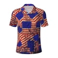 thumbnail image 2 of Daiia Vintage USA Flag Pattern Men’s Polo Shirts,Solid Deck Shirt,Classic Fit, Breathable Cotton Polo for Casual and Sport Wear-X-Large, 2 of 7