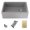 Grey, variant on Stylish Apron From 30" Gray Composite Granite Single-Bowl Kitchen Sink with 3 Accessories S-830WL