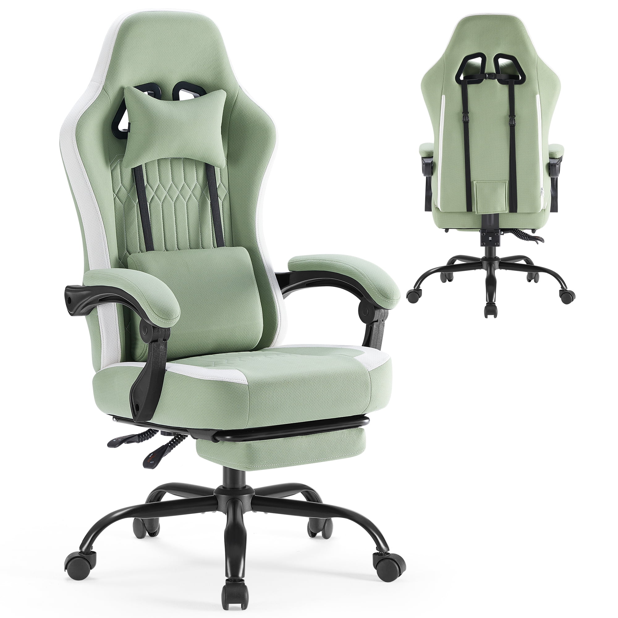CONCETTA gaming chair, office chair with high backrest and computer chair, is an ergonomic adjustable rotating office chair. Available in black, white, khaki, pink and blue.