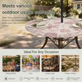 thumbnail image 6 of Round Outdoor Tablecloth with Umbrella Hole and Zipper, Pink Coastal Summer Tablecloth with Elastic Waterproof, Coral Shell Starfish Vintage Patio Table Covers for 36" - 44" Picnic Pool Tables, 6 of 9