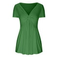 thumbnail image 4 of Giftesty Womens Blouses and Tops Clearance Women's Casual V-Neck Bow Sexy Short-sleeved T-shirt Top, 4 of 6