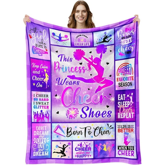 Cheerleader Gifts for Girls, Cheerleading Gifts, Cheer Gifts for Cheerleaders, Cheerleading Gifts for Team, Christmas Birthday Gifts for Cheerleaders, Cheer Blanket