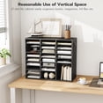 thumbnail image 2 of Literature Organizer, 27 Compartments Wooden Mail Organizer, Countertop Literature Sorter with Adjustable Shelves for Home, Office, School, Student Mailbox for Classroom, Black, 2 of 9