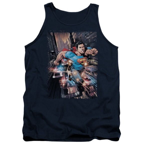 Superman/Action Comics #1 Adult Tank Top Navy