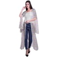 thumbnail image 2 of Moomaya Cardigan Long en Georgette de Viscose Imprimée à Manches Fendues pour Femmes, 2 of 5