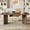 Dark Brown, variant on Finmind 63" Office Computer Desk, Vintage Executive Desk Conference Table for Home Office, Gray