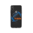 thumbnail image 2 of DistinctInk Clear Shockproof Hybrid Case for iPhone X / XS (5.8" Screen) - TPU Bumper, Acrylic Back, Tempered Glass Screen Protector - Florida Football - Orange, Blue, 2 of 9
