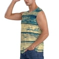 thumbnail image 3 of Lsque Retro Wooden Print Men's Cotton Blend Sleeveless Muscle Shirts (S-3XL)- Moisture Wicking, Odor Protection, UPF 30+,XX-Large, 3 of 8