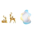 thumbnail image 1 of Esculturas onduladas de ciervos y renos, figuras decorativas de alces con espejo acrílico, adornos modernos para estantes, escritorios, paredes de bañ, 1 of 8