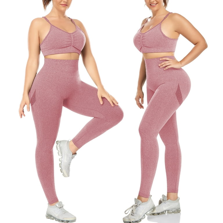 Seamless Leggings Women Stretchy Sports Yoga Pants Booty Fitness Gym  Leggings Tummy Control Workout Tights (Color : Pink, Size : Large) :  : Clothing, Shoes & Accessories