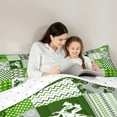 thumbnail image 5 of jejeloiu Outdoor Motocross Full Size Comforter Sets,Speed Sports Bedding Comforter Set,Green Geometric Plaid Bedding Sets For Boys,Lightweight Room Decorative Reversible,3-Piece, 5 of 8