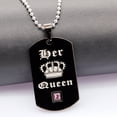 thumbnail image 7 of Uloveido 2 pcs Lesbian Pride Necklaces Set for Men and Women - Dog Tag Black Stainless Steel Bead Chain Necklaces Pendant Her Queen SN126, 7 of 7