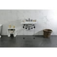 thumbnail image 3 of Kingston Brass LMS3030MASQ0 Pemberton 30" Carrara Marble Console Sink with Acrylic Legs (8-Inch, 3-Hole), Carrara Marble White/Matte Black, 3 of 8