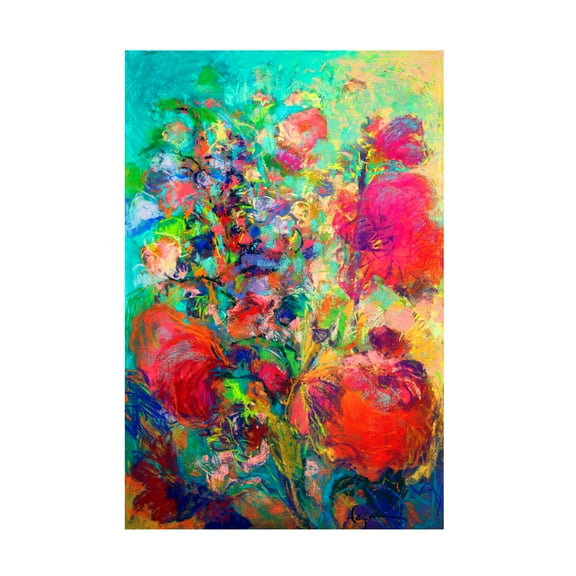 Canvas Wall Art - Dorothy Fagan 'Hollyhockdreams' Wall Art for Living Room, Bedroom, or Office D?cor by Trademark Fine Art - 12 x 19 Inches