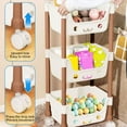 thumbnail image 4 of Clothing & Wardrobe Storage Plastic Three Layer Trolley Storage Rack Cute Little Cart Storage Rack Interest Plastic Storage Rack For Home Use Multi Layer Snack Organizer Rack, 4 of 6