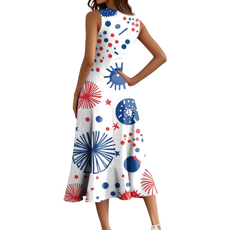 Women's Zip-Up Sleeveless Cocktail Dress Patriotic Theme Floral Print Ruffled Hem Dress with Pockets for Semi-Formal Occasions,Dark Blue S - Walmart.com Women's Zip-Up Sleeveless Cocktail Dress Patriotic Theme Floral Print Ruffled Hem Dress with Pockets for Semi-Formal Occasions,Dark Blue S - Walmart.com