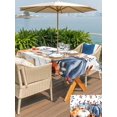 thumbnail image 4 of Outdoor Tablecloth with Umbrella Hole and Zipper, Orange Blue Pumpkins Fall Rectangle Table Cloth 52x70 Inch Waterproof Tablecloth, Thanksgiving Floral Botanical Picnic Table Cover for Patio Camping, 4 of 7