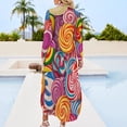 thumbnail image 2 of Candy Pattern Rainbow Lollipop Shirt Dress Long Sleeve Street Fashion V Neck Oversized Casual Dress Women Evening Dress, 2 of 7
