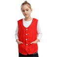 thumbnail image 2 of Zaldita Kids Volunteer Activities Outdoor Vest Button Up Waistcoat Boys Girls Waitress Uniform Red 14-15, 2 of 7