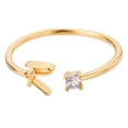 thumbnail image 1 of Oro Rhinestone 26 Anillo Inicial Joyería Letra Inicial Anillo Abierto con Rhinestone Anillo para Mujeres, 1 of 3