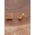 thumbnail image 2 of ELYA Jewelry Women's Cubic Zirconia Chevron Shaped Gold Plated Steel Stud Earrings, 2 of 4
